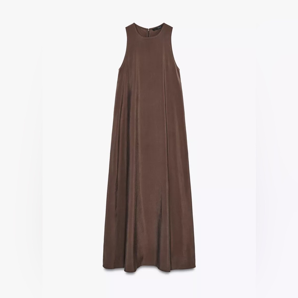 Zara FLOWY MIDI DRESS - Picture 6 of 8